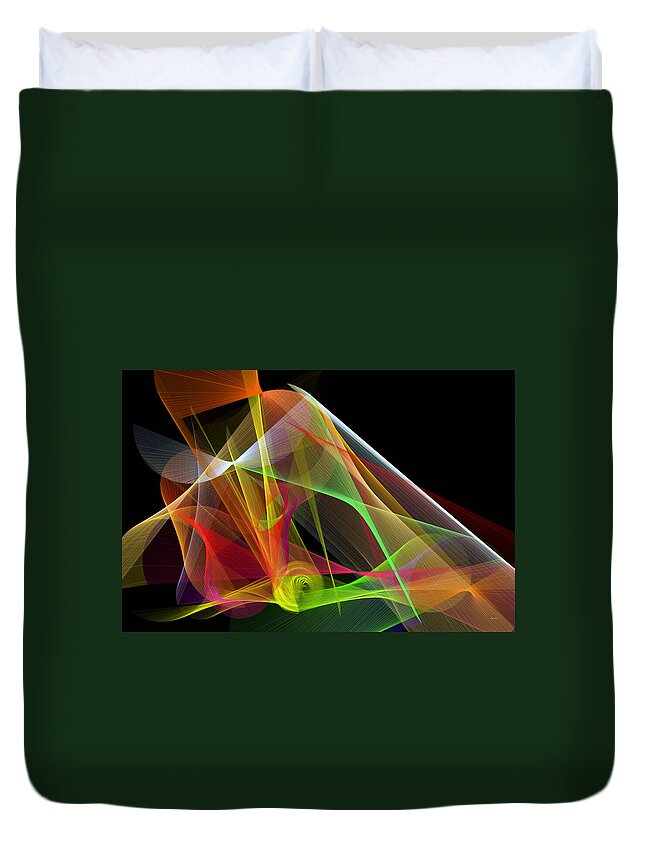 Abstract Art Duvet Cover featuring the digital art Color Symphony by Rafael Salazar