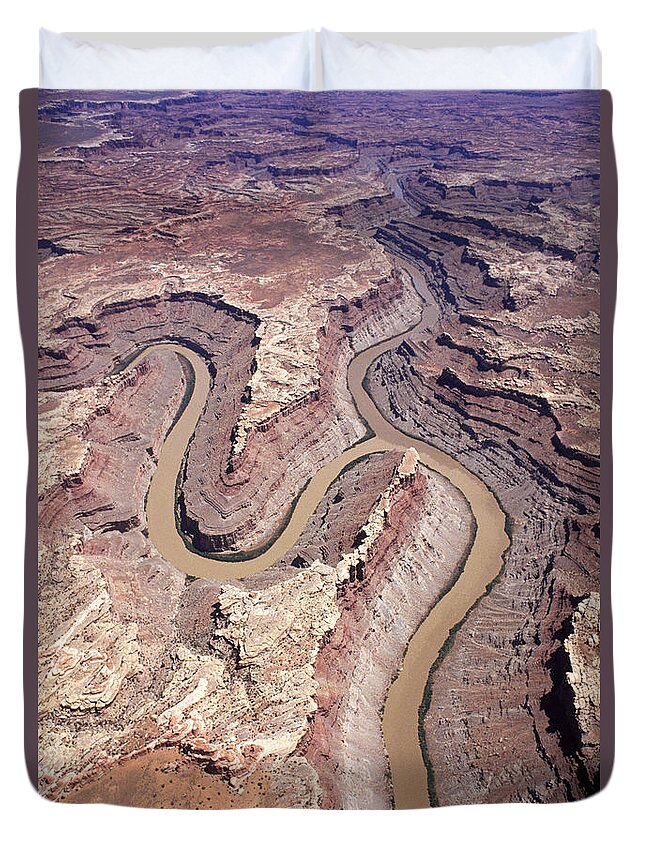 Green River Duvet Cover featuring the photograph Confluence Green River With Colorado #1 by Francois Gohier