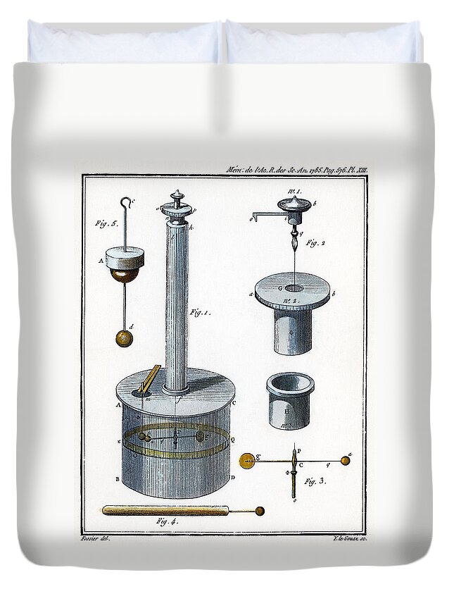 1780s Duvet Cover featuring the photograph Coulombs Torsion Balance #1 by Granger