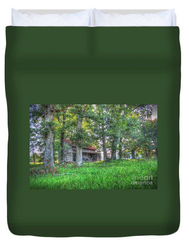Ramshackle Duvet Cover featuring the digital art Country Quiet #1 by Dan Stone