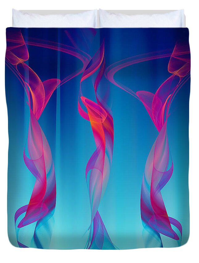 Abstract Duvet Cover featuring the digital art Dancers #1 by Klara Acel