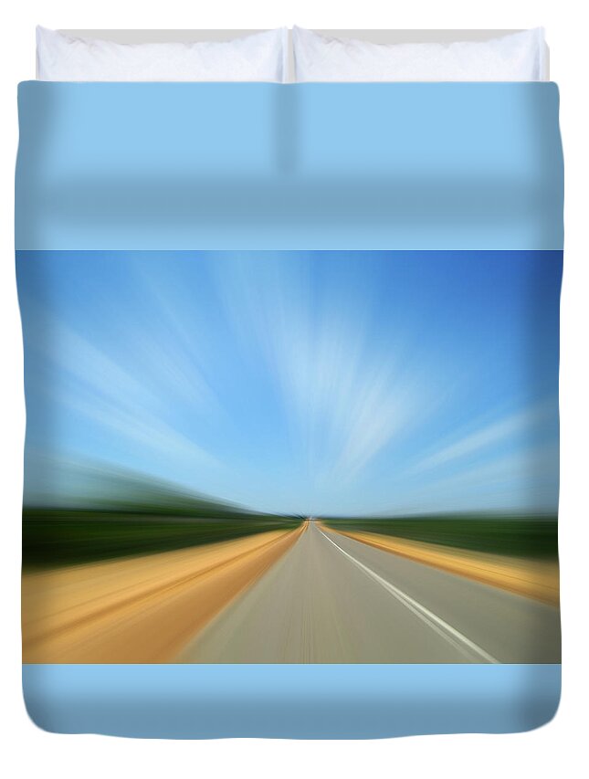 Absence Duvet Cover featuring the photograph Defocused Road #1 by Ikon Ikon Images