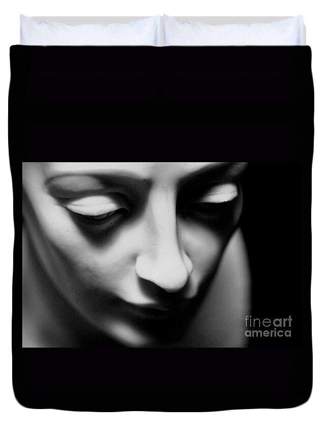 Abstract Duvet Cover featuring the photograph Depth of Soul in Black and White #1 by Lauren Leigh Hunter Fine Art Photography