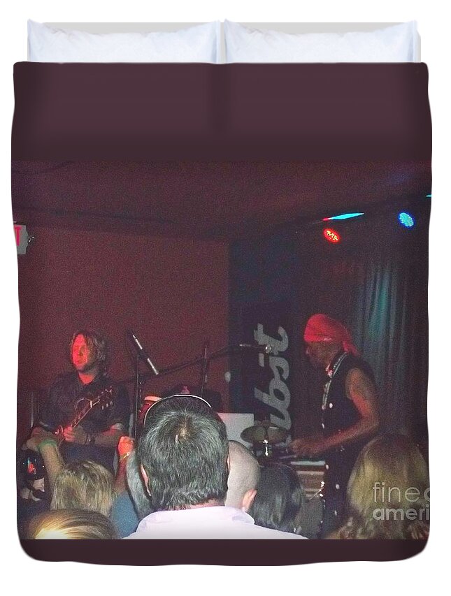 Duvet Cover featuring the photograph Devon Allman and Cyril Neville by Kelly Awad