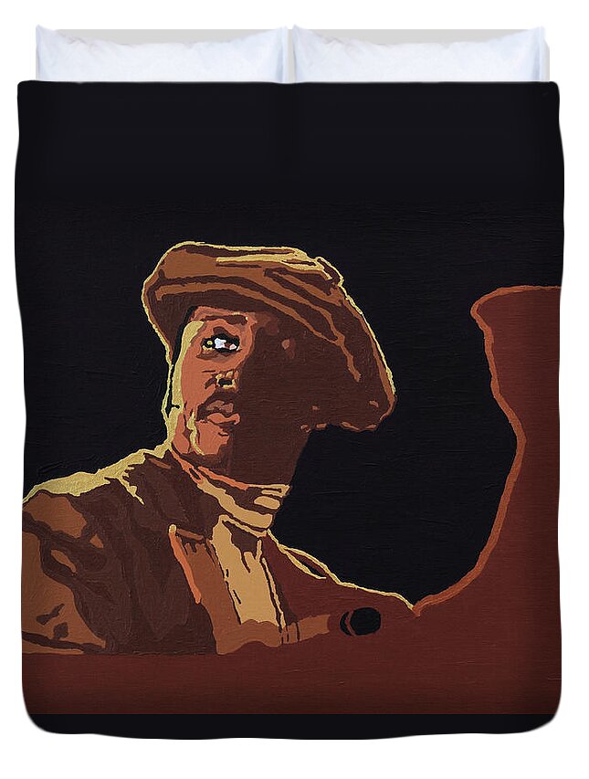 Donny Hathaway Duvet Cover featuring the painting Donny Hathaway #1 by Rachel Natalie Rawlins