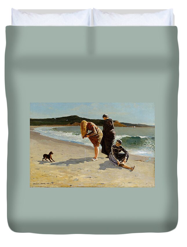 Winslow Homer Duvet Cover featuring the painting Eagle Head. Manchester Massachusetts #4 by Winslow Homer