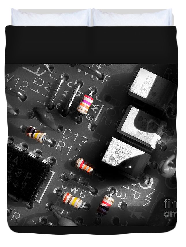 Electronics Duvet Cover featuring the photograph Electronics 2 by Michael Eingle