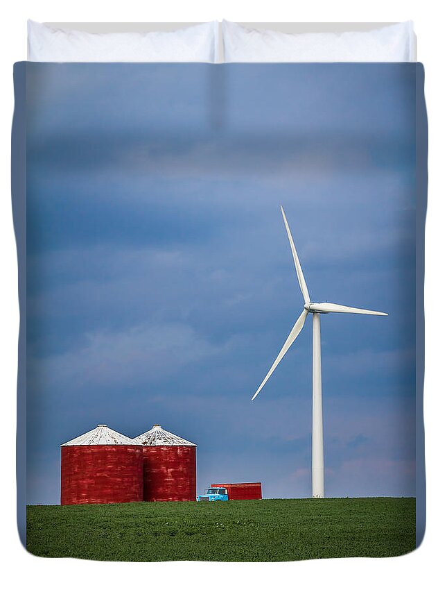 Alternative Energy Duvet Cover featuring the photograph Farming For Wind #1 by Ron Pate