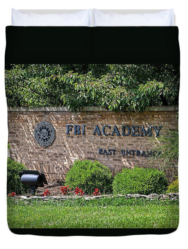 The Fbi Academy Duvet Cover featuring the photograph FBI Academy Quantico #1 by Sennie Pierson
