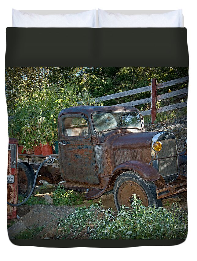 Antique Duvet Cover featuring the photograph Fill er Up #2 by Cheryl Baxter