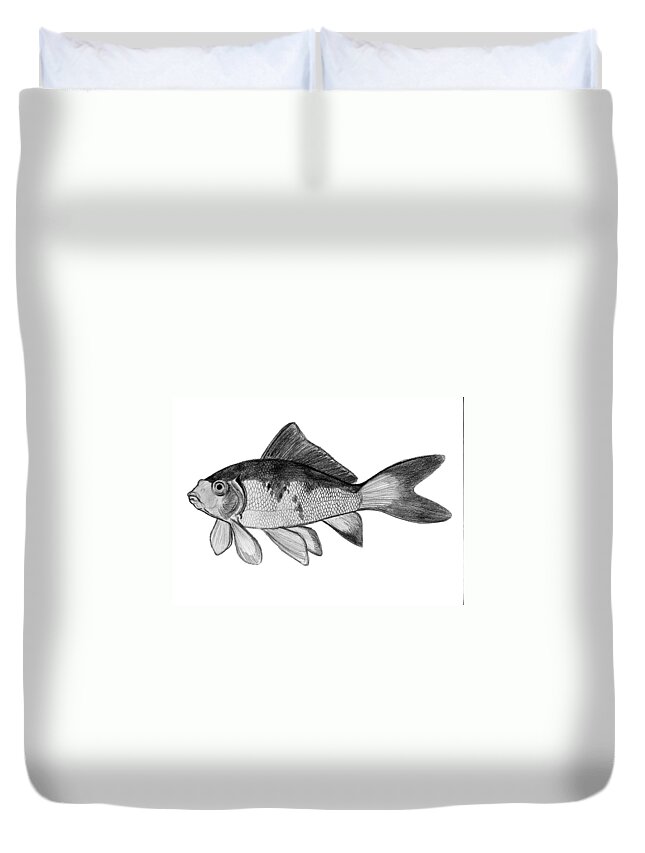 Fish Duvet Cover featuring the mixed media Fish by Anthony Seeker