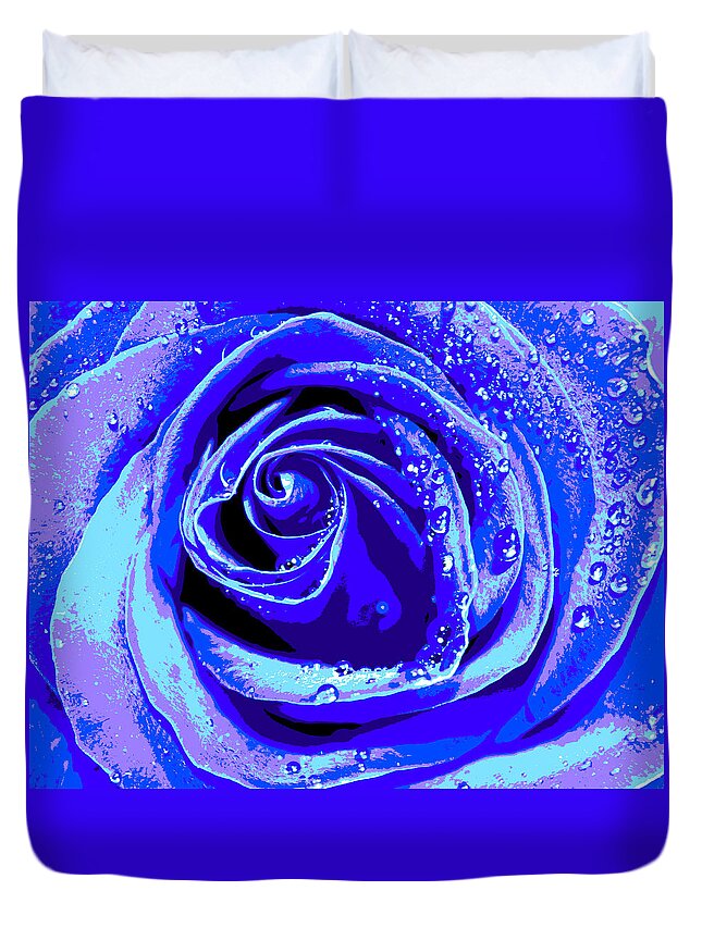 Blue Rose Duvet Cover featuring the photograph Forever In Blue #1 by Krissy Katsimbras