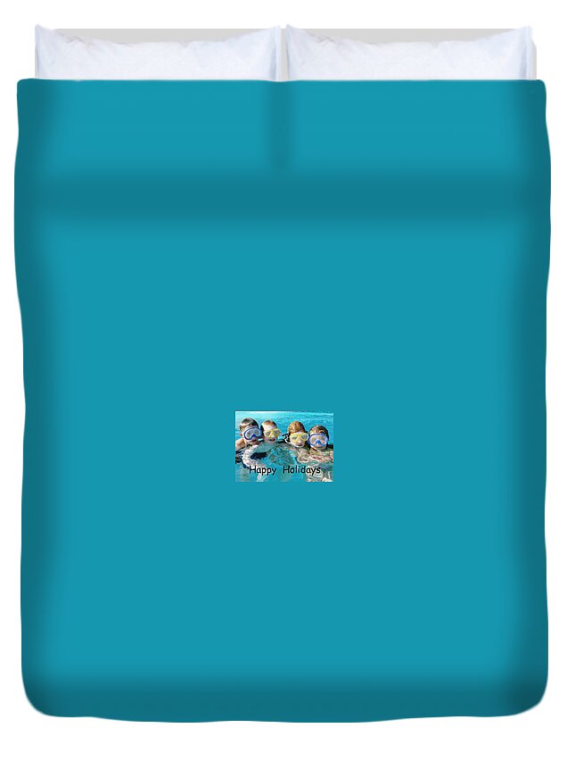 Greetings Card Duvet Cover featuring the photograph Goggle Eyed Quartet #1 by David Nicholls