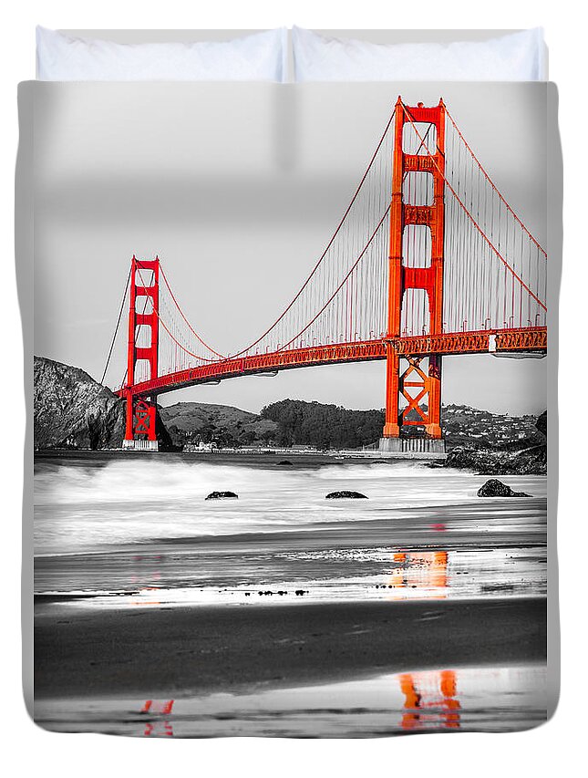 Francisco Duvet Cover featuring the photograph Golden Gate - San Francisco - California - USA #1 by Luciano Mortula