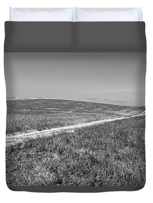 Scenics Duvet Cover featuring the photograph Gravel Road Trough Pasture #1 by Sindre Ellingsen
