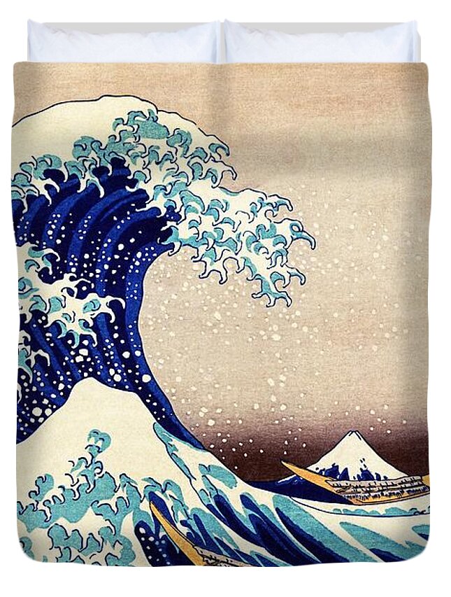 Great Wave Duvet Cover featuring the painting Great Wave Off Kanagawa by Katsushika Hokusai