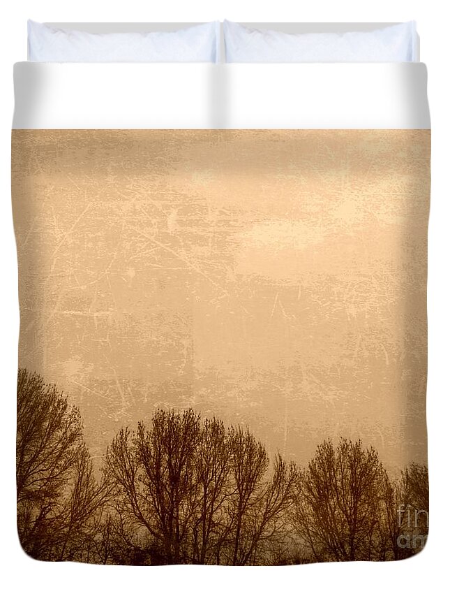 Nature Duvet Cover featuring the photograph Late autumn by Fei A