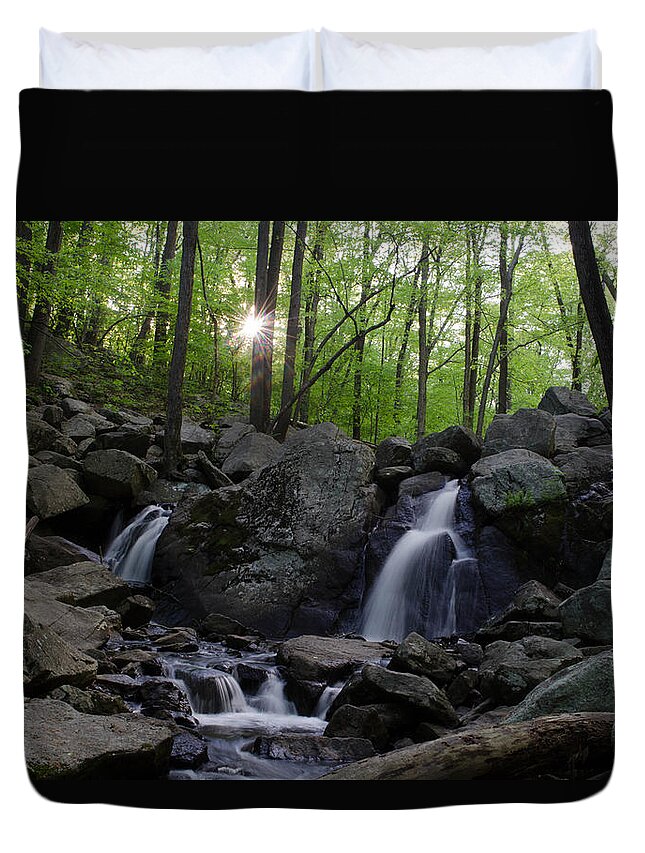 Landscape Duvet Cover featuring the photograph Hacklebarney Waterfall by GeeLeesa Productions