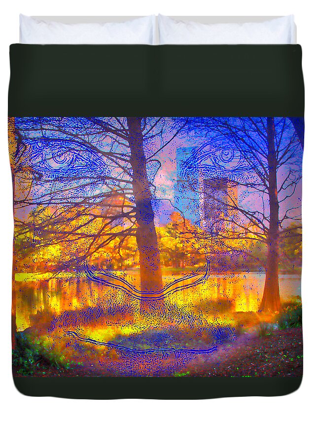 Central Park Duvet Cover featuring the photograph Hear My Cry - verse by Terry Wallace