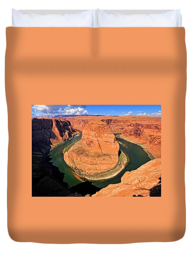 Horseshoe Bend Duvet Cover featuring the photograph Horseshoe Bend in Arizona #1 by Mitchell R Grosky