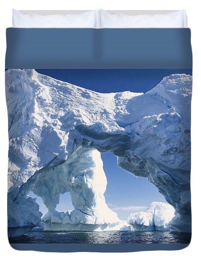 1970 Duvet Cover featuring the photograph Huge Antarctic Iceberg #1 by George Holton