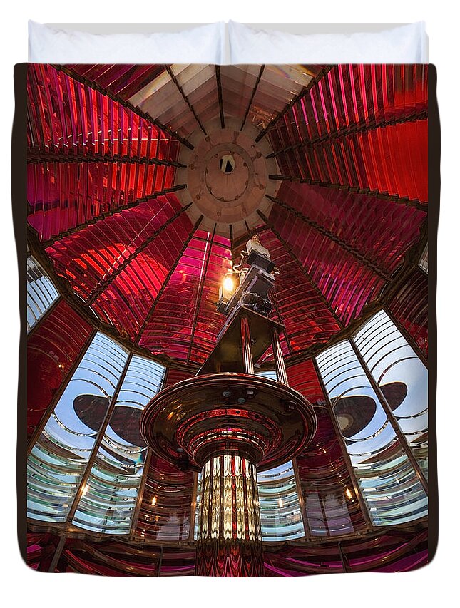 Bright Color Duvet Cover featuring the photograph Interior Of Fresnel Lens In Umpqua Lighthouse #1 by Bryan Mullennix