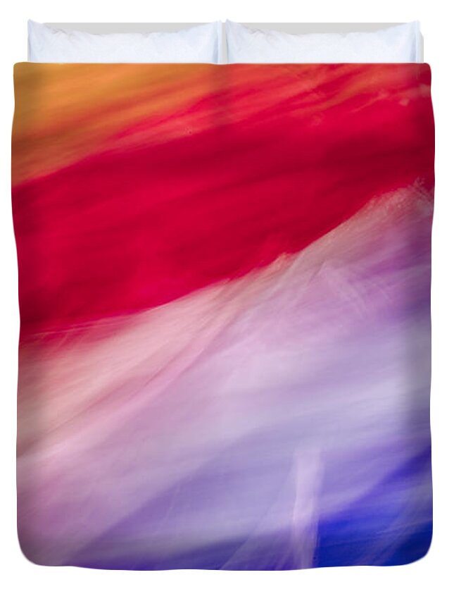 Abstract Flower Duvet Cover featuring the photograph Is it the Flag by Jon Glaser