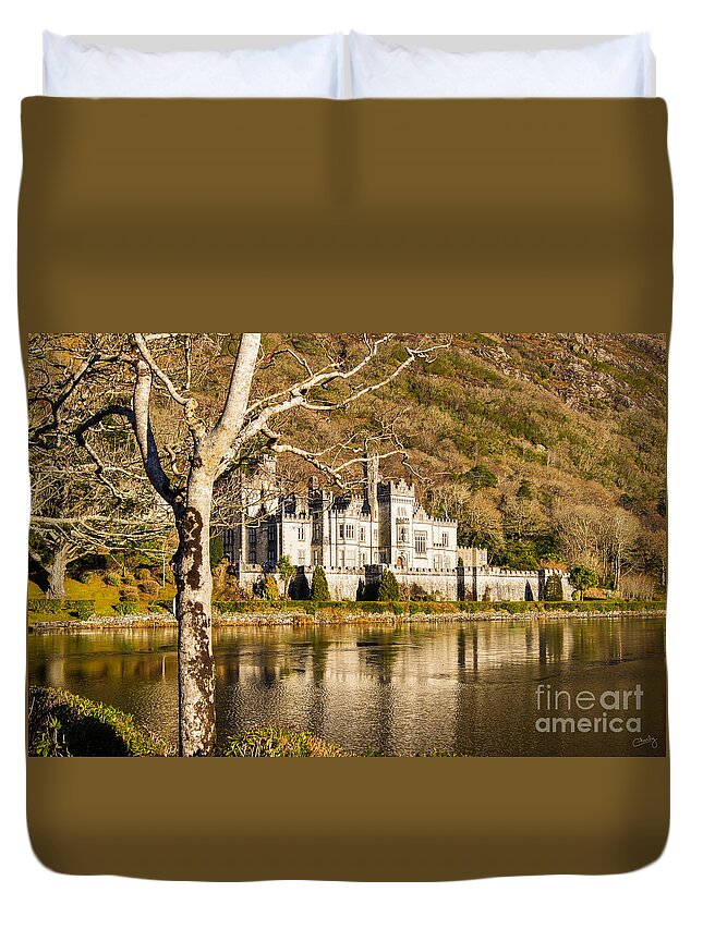 Kylemore Abbey Duvet Cover featuring the photograph Kylemore Abbey in Winter by Imagery by Charly