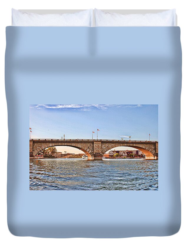 Lake Havasau Duvet Cover featuring the photograph London Bridge AZ Color by Cathy Anderson