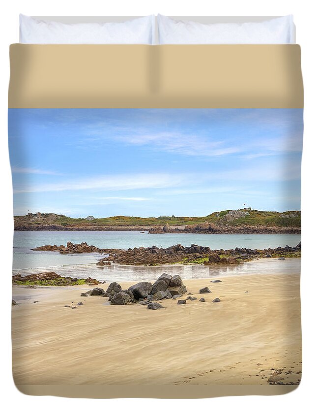 L'ancresse Bay Duvet Cover featuring the photograph L'Ancresse Bay - Guernsey #1 by Joana Kruse