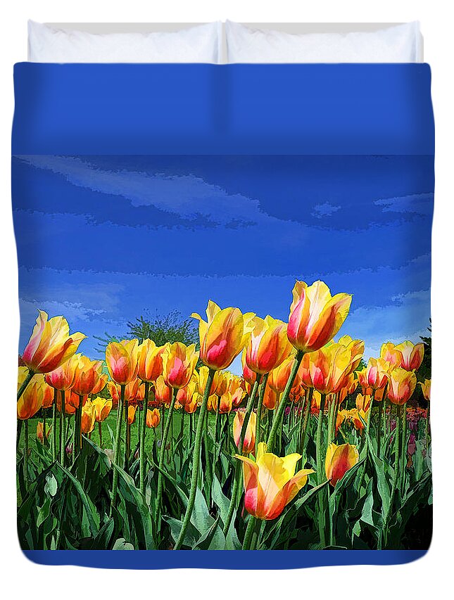 Tulip Duvet Cover featuring the photograph Line of Beauty by Allen Beatty