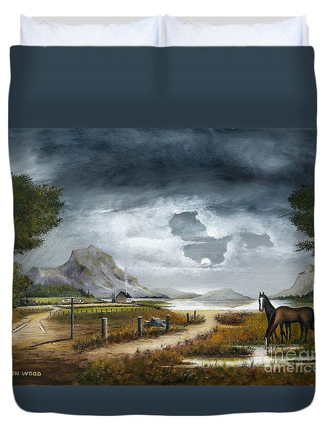 Countryside Duvet Cover featuring the painting Loch Lomond - Scotland by Ken Wood