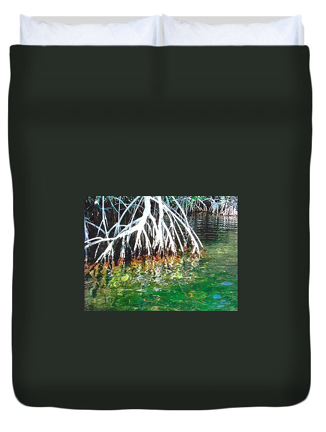 Duane Mccullough Duvet Cover featuring the photograph Mangrove Roots Filtered 2 by Duane McCullough