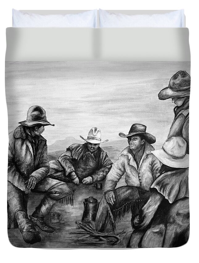 Texas Duvet Cover featuring the drawing Matchless #1 by Erich Grant