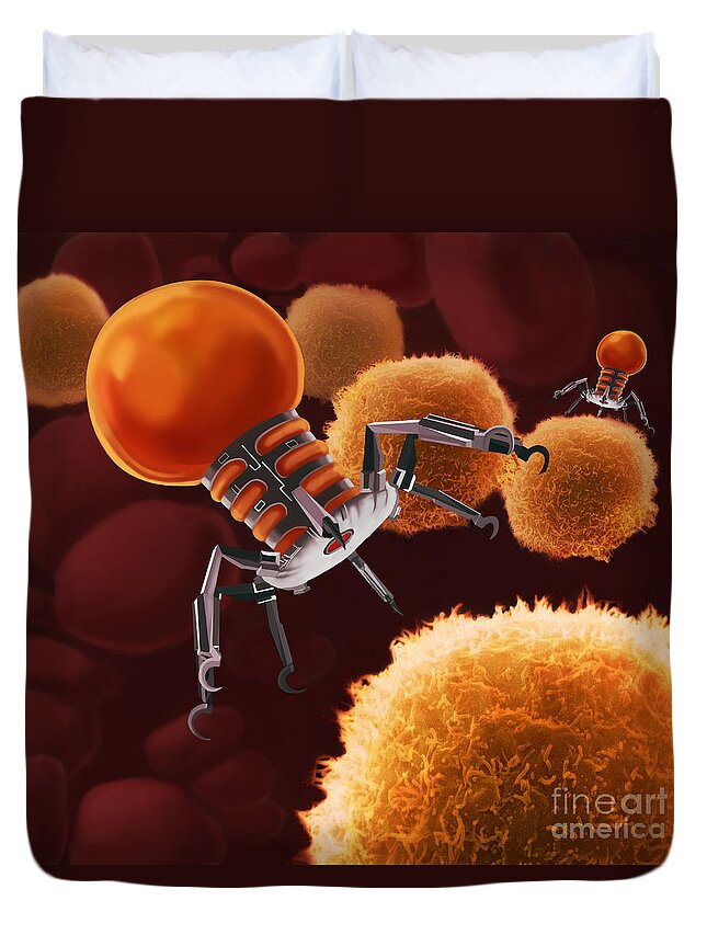 Computer Artwork Duvet Cover featuring the photograph Medical Nanorobot #2 by Spencer Sutton