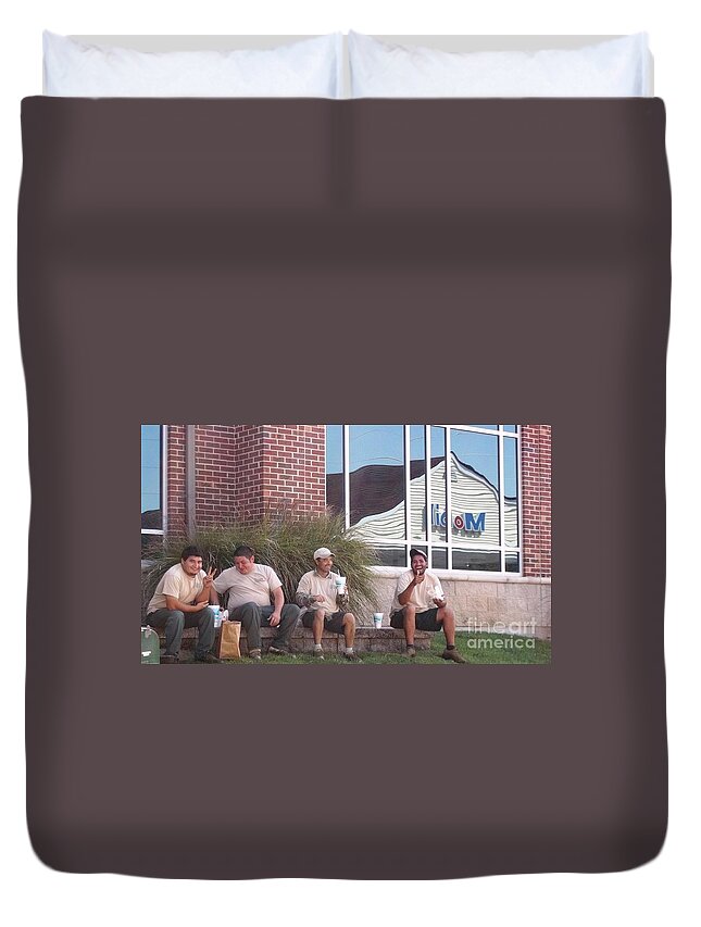  Duvet Cover featuring the photograph Mexicans Eating Chinese by Kelly Awad