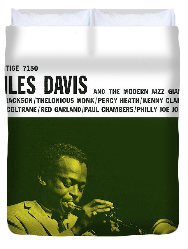 Jazz Duvet Cover featuring the digital art Miles Davis - Miles Davis And The Modern Jazz Giants (prestige 7150) by Concord Music Group