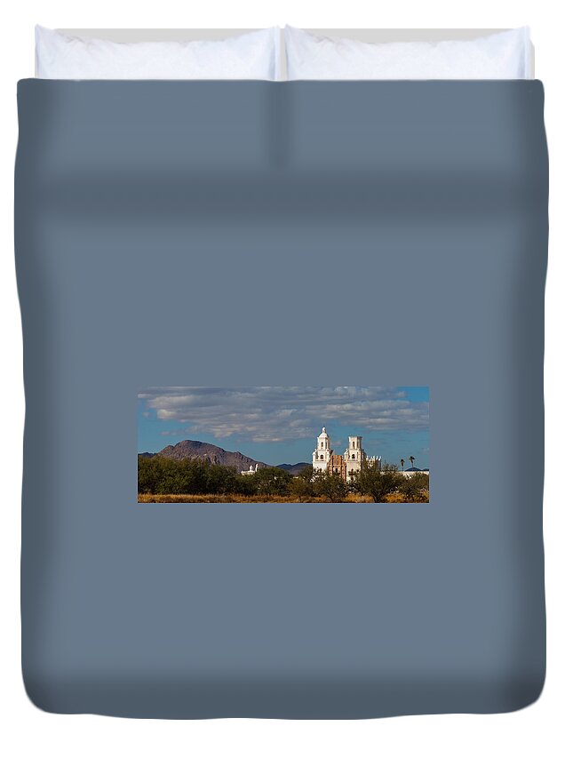 1797 Duvet Cover featuring the photograph Mission San Xavier del Bac #1 by Ed Gleichman
