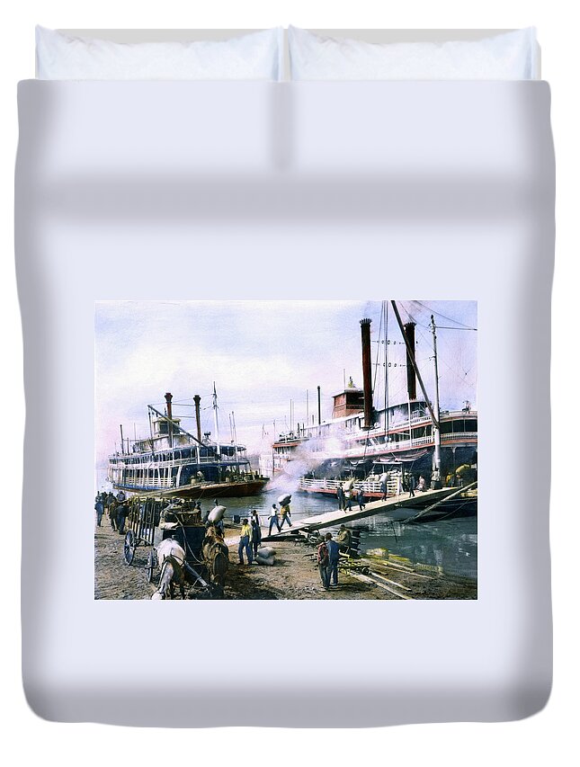 1906 Duvet Cover featuring the photograph Mississippi Steamboat #2 by Granger