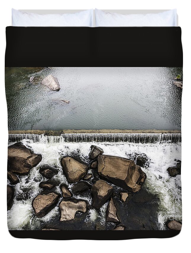 River Duvet Cover featuring the photograph Nature photograph of running water stream by Jorgo Photography