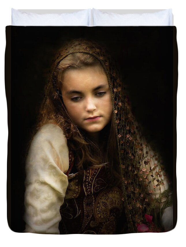 Niece Duvet Cover featuring the photograph Olivia #2 by John Rivera