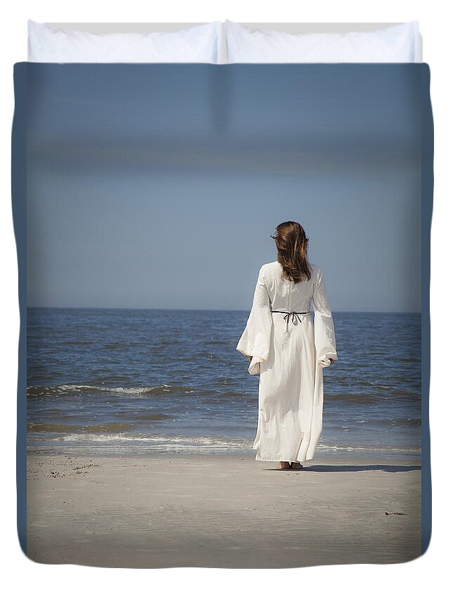 Abandoned Duvet Cover featuring the photograph On the beach #1 by Maria Heyens