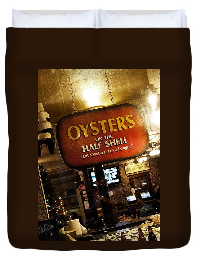 Oysters Duvet Cover featuring the photograph On the Half Shell by Scott Pellegrin