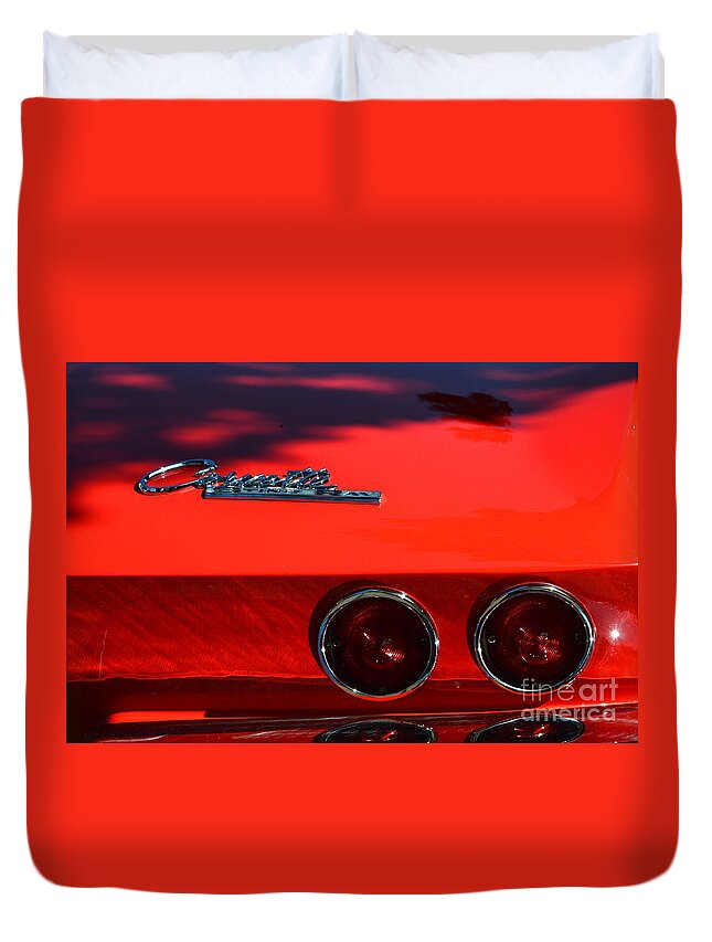  Duvet Cover featuring the photograph Orig F. Injected 63 Corvette Stingray #1 by Dean Ferreira