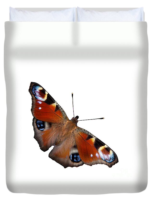 Peacock Butterfly Duvet Cover featuring the photograph Peacock butterfly #2 by Torbjorn Swenelius