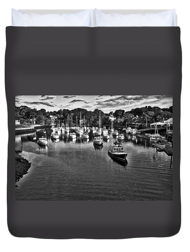 Boat Duvet Cover featuring the photograph Perkins Cove - Maine #1 by Steven Ralser