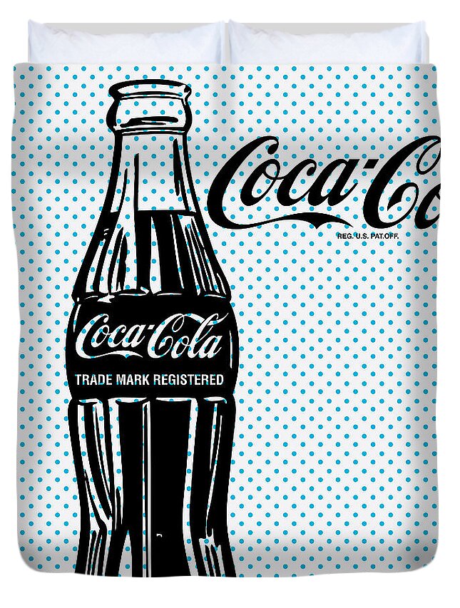 Logo Duvet Cover featuring the digital art POP Coke Bottle by Gary Grayson