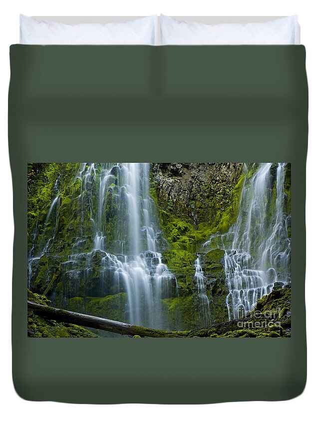 Pacific Duvet Cover featuring the photograph Proxy Falls #3 by Nick Boren