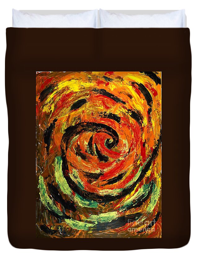 Mood Duvet Cover featuring the painting Rapid Cycling by Walt Brodis