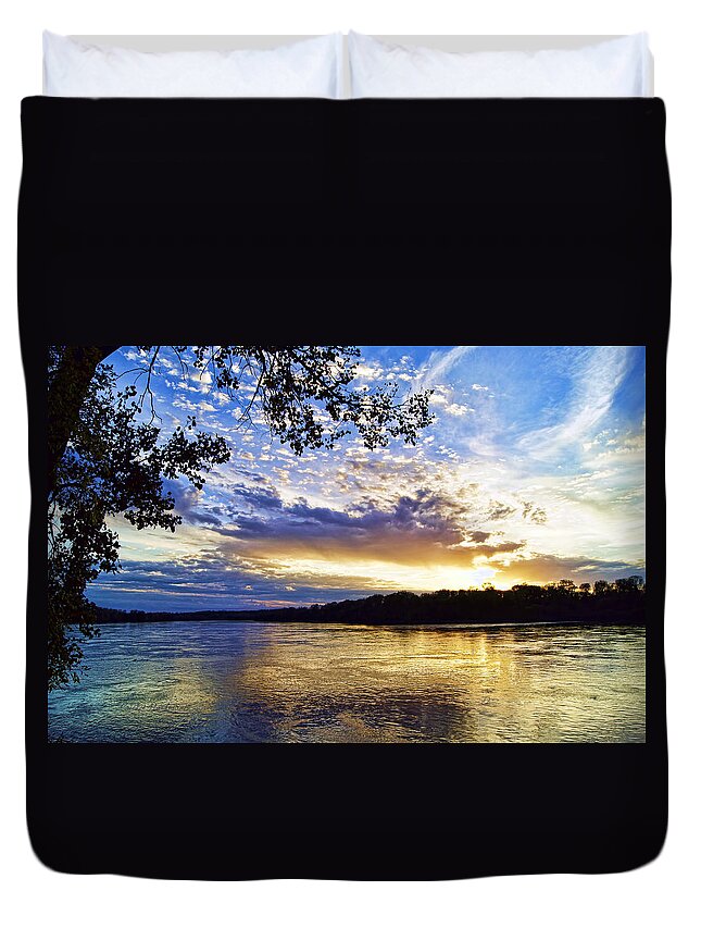 River Duvet Cover featuring the photograph River Reflections #1 by Cricket Hackmann